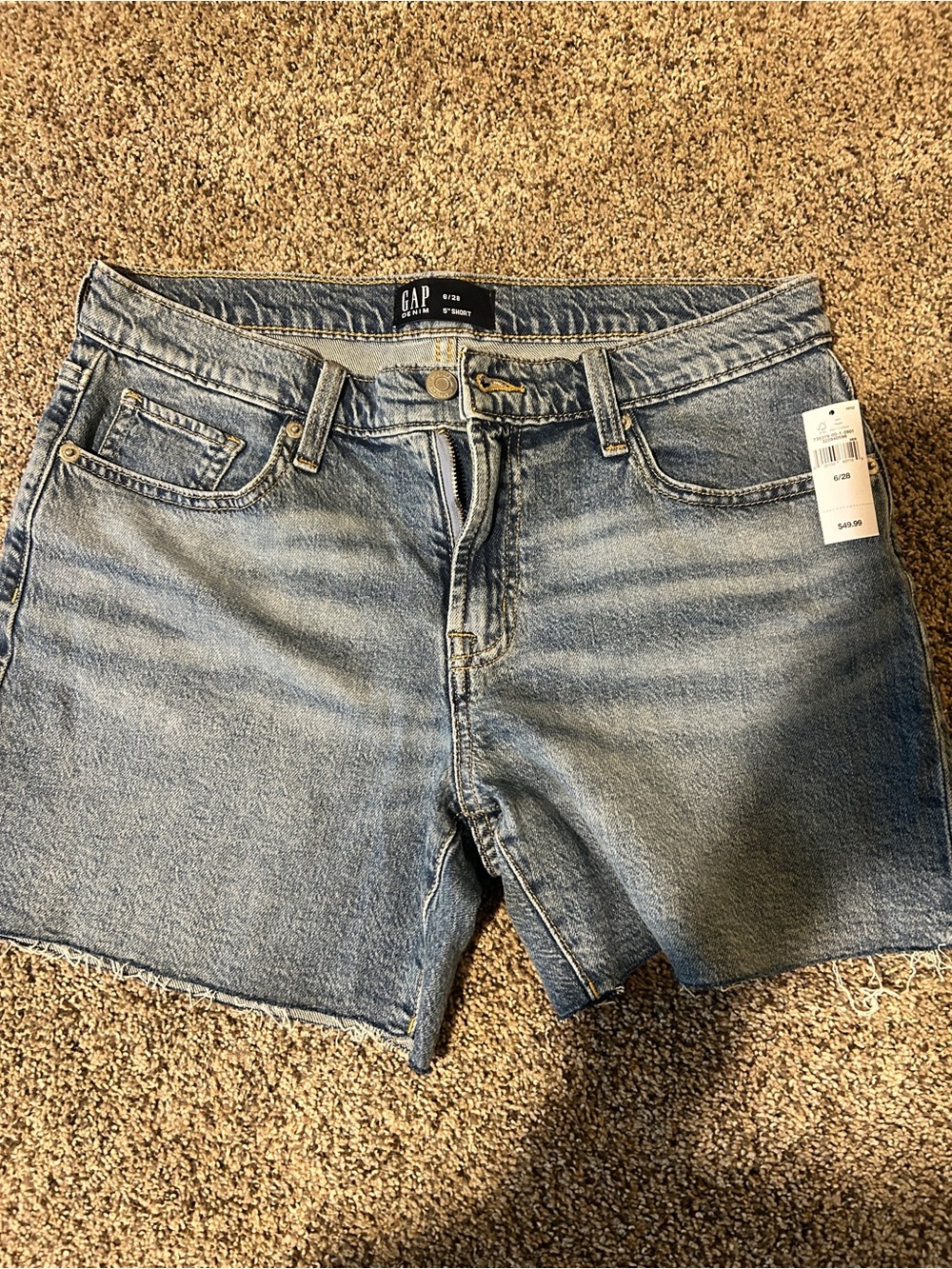 GAP Light Blue Distressed Denim Cutoff Shorts